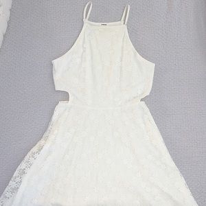 Garage halter white lace dress with side cut outs